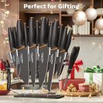 Amorston 22-Piece Kitchen Knife Set with Block