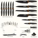 Amorston 22-Piece Kitchen Knife Set with Block