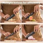 Amorston 22-Piece Kitchen Knife Set with Block