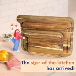 Non-Toxic Acacia Wood Cutting Board Set - 3 Pieces