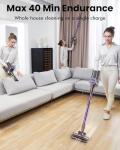 PINICO Cordless Vacuum Cleaner with Anti-Tangle Brush