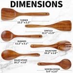 Zulay Kitchen 6-Piece Heat-Resistant Wooden Spoons Set