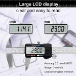 Qfun 6-Inch Digital Caliper with Large LCD