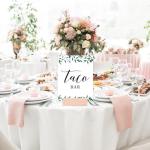 Andaz Press Taco Bar Wedding Sign, Green Leaves