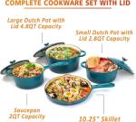 Hisencn 7-Piece Enameled Cast Iron Cookware Set