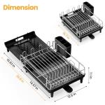 Expandable Stainless Steel Dish Rack with Cutlery Holder