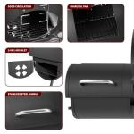 Charcoal Grill with Offset Smoker and Side Table