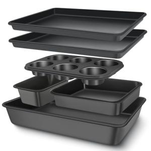 Nonstick Baking Pans Set - 6 Pieces Cookware