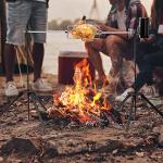 Fire Spit Rotisserie Camp Grill with Support Legs