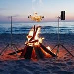 Fire Spit Rotisserie Camp Grill with Support Legs
