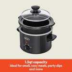 Bella 1.5 Qt Electric Slow Cooker with Glass Lid