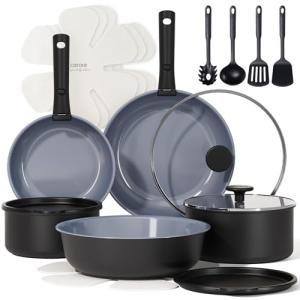 CAROTE 19PCS Non-Stick Ceramic Cookware Set