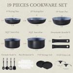 CAROTE 19PCS Non-Stick Ceramic Cookware Set