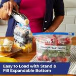 Hefty Quart Size Slider Freezer Storage Bags, 74 Count