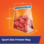 Hefty Quart Size Slider Freezer Storage Bags, 74 Count