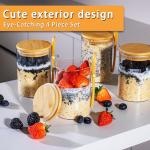 Overnight Oats Glass Containers with Lids - 4 Pack
