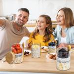 Overnight Oats Glass Containers with Lids - 4 Pack