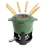 MegaChef Cast Iron Fondue Pot Set, 6 Forks