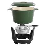 MegaChef Cast Iron Fondue Pot Set, 6 Forks