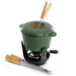 MegaChef Cast Iron Fondue Pot Set, 6 Forks