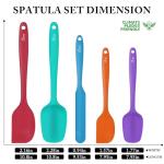 Heat Resistant Silicone Spatula Set - 5 Colors
