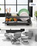Kitsure Stainless Steel Dish Drying Rack with Cutlery Holder