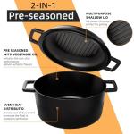 5QT Pre-Seasoned Cast Iron Dutch Oven with Lid