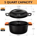 5QT Pre-Seasoned Cast Iron Dutch Oven with Lid