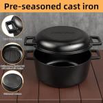 5QT Pre-Seasoned Cast Iron Dutch Oven with Lid