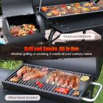 Realcook Charcoal Grill with Offset Smoker Combo