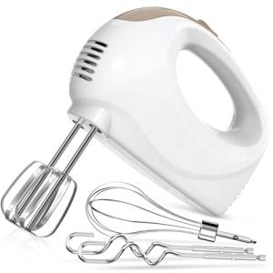 5-Speed Electric Hand Mixer with Whisk and Beaters