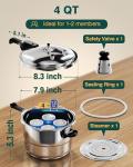 Stainless Steel 4 Qt Pressure Cooker for All Cooktops