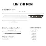 LIN ZHI REN 8-Inch Sourdough Bread Knife