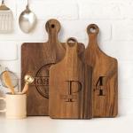 Customized Monogrammed Wooden Cutting Board with Handle