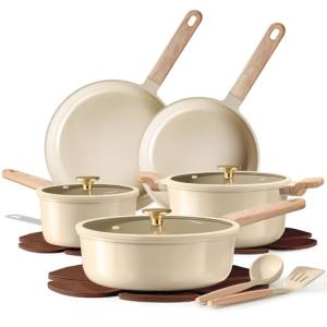 CAROTE 14-Piece Nonstick Ceramic Cookware Set