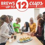 Gourmia 12-Cup Drip Coffee Maker with One-Touch Controls