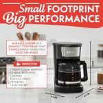 Gourmia 12-Cup Drip Coffee Maker with One-Touch Controls