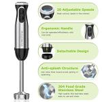 Bonsenkitchen 500W Hand Blender with Whisk