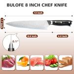 BULOFE 8 Inch Chef Knife Set with Sharpener