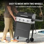 3 Burner Propane Gas Grill with Foldable Shelves