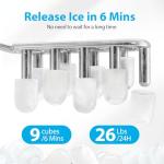 Countertop Ice Maker - 26Lbs/24H, Self-Cleaning