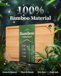 Kitsure Bamboo Cutting Board with Juice Grooves