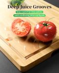 Kitsure Bamboo Cutting Board with Juice Grooves