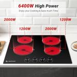 AMZCHEF 24 Inch Built-in Ceramic Electric Cooktop