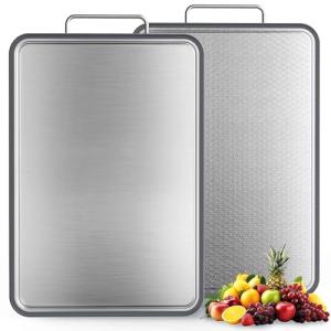 INZOO Stainless Steel Double-Sided Cutting Board 16"x11