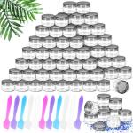 40 PCS Small Plastic Containers with Black Lids