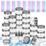 40 PCS Small Plastic Containers with Black Lids