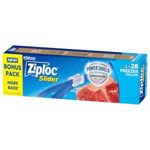 Ziploc Gallon Freezer Slider Bags, 28 Count