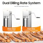 Manual Stainless Steel Churro Maker with Nozzles