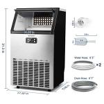 Euhomy 100lbs Commercial Stainless Steel Ice Maker